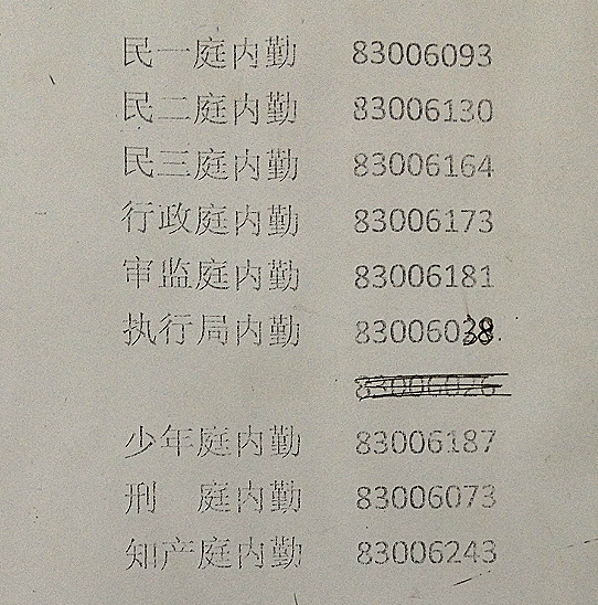 广州市荔湾区人民法院各法庭内勤通讯录