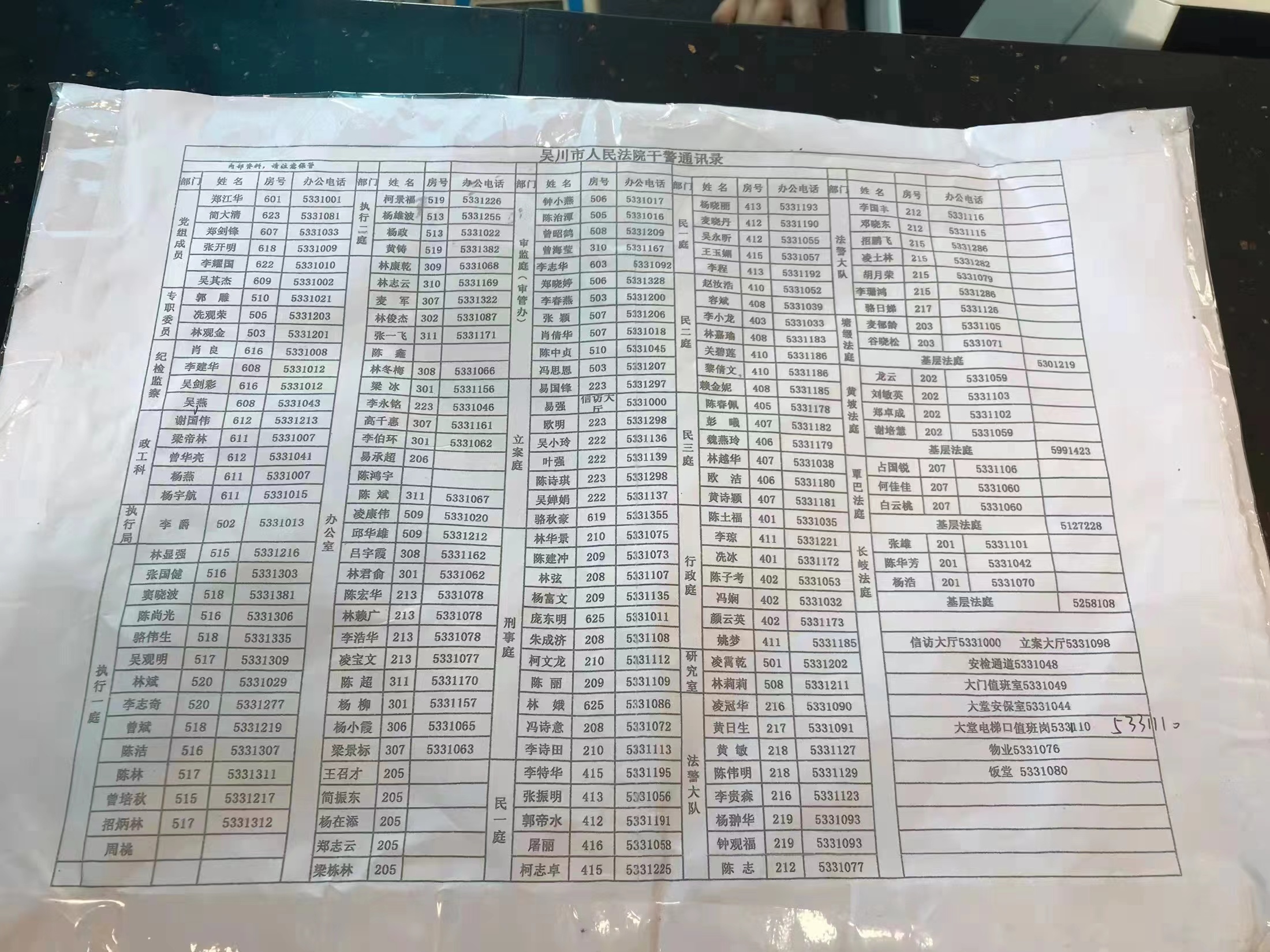 吴川市人民法院通讯录